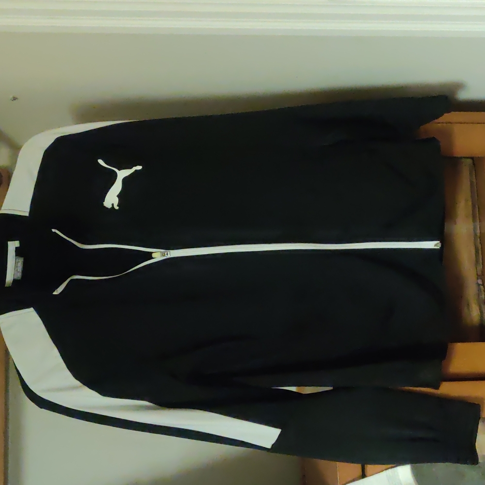 Men's Puma black track jacket, size medium
